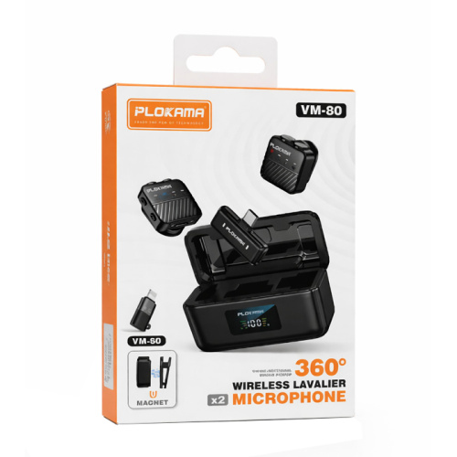 Микрофон петличный plokama vm-80 черный