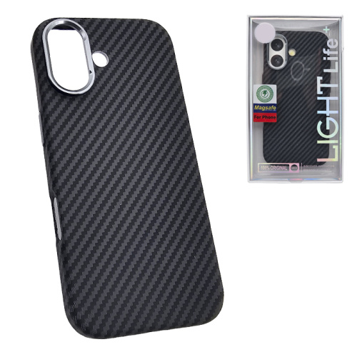 Чехол-крышка #47 light carbone (magsafe) для iphone 17 черный