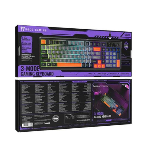 Клавиатура hoco gm751 беспроводная (usb-a, 2.4g.bt5.1) черная