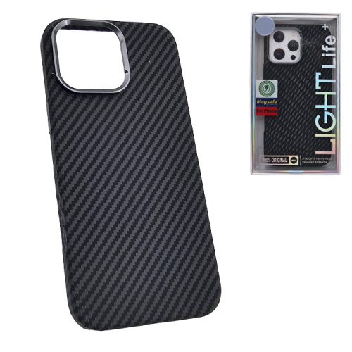 Чехол-крышка #47 light carbone (magsafe) для iphone 15 pro max черный