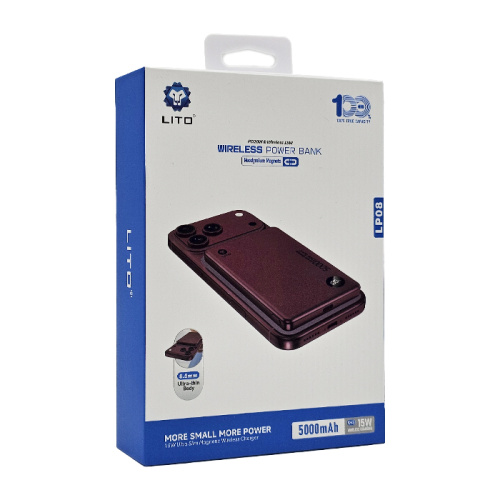 Пзу lito lp08 5000mah 15w фиолетовая