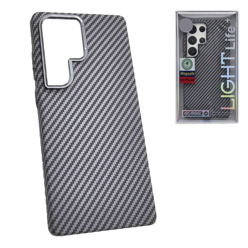 Чехол-крышка #47 light carbone (magsafe) для Samsung s25 ultra серый