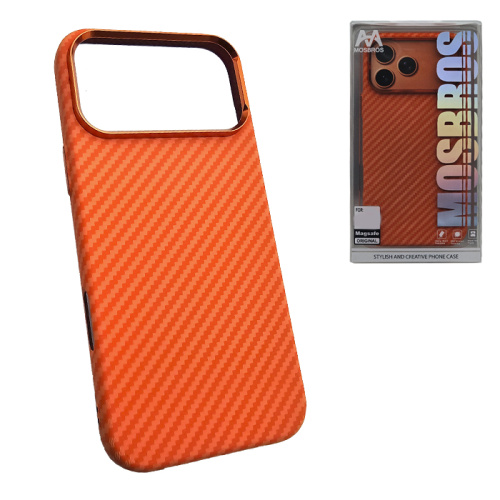 Чехол-крышка #36 mosbros (mag) carbone для iphone 17 pro max оранжевый (j35) 