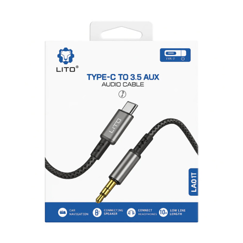 Кабель type-c lito la01t aux (1m) черный