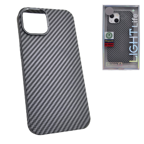 Чехол-крышка #47 light carbone (magsafe) для iphone 13/14 серый