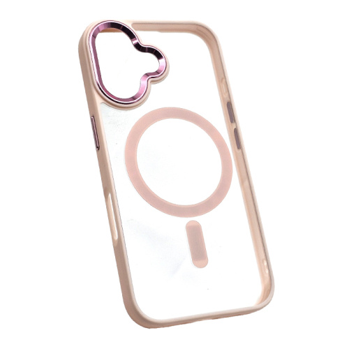 Чехол-силикон clear case #014 magsafe для iphone 16 в пакетике розовый