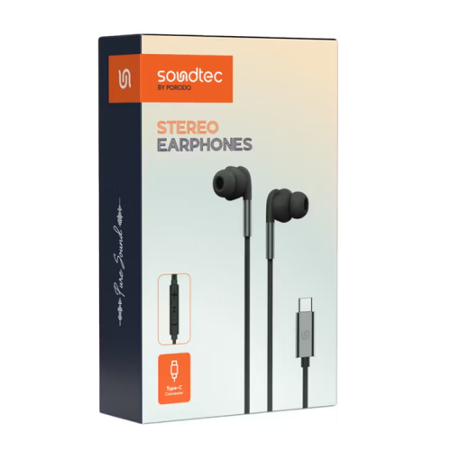 H/f (type-c) porodo soundtec pd-stwlep044-bk черные