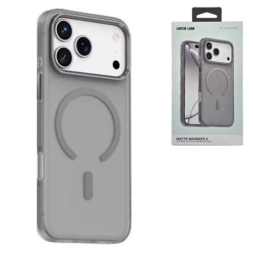 Чехол green lion matte magsafe x для iphone 17 pro max серый