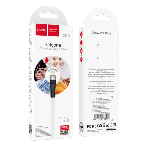 Кабель usb hoco x53 /s/ lightning белый