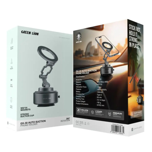 Автодержатель green lion gx-30 magnetic 100mah черный