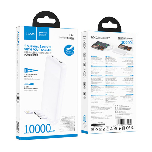 Пзу hoco j163 10000mah (2a) белый
