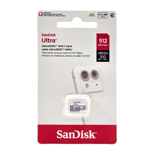Micro sd 512gb sandisk ultra (100 mb/s) без адаптера 