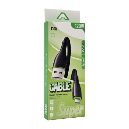 Кабель usb dc-01 type-c 1m (120w) черный