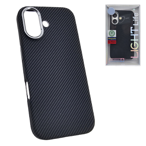 Чехол-крышка #47 light carbone small (magsafe) для iphone 17 черный