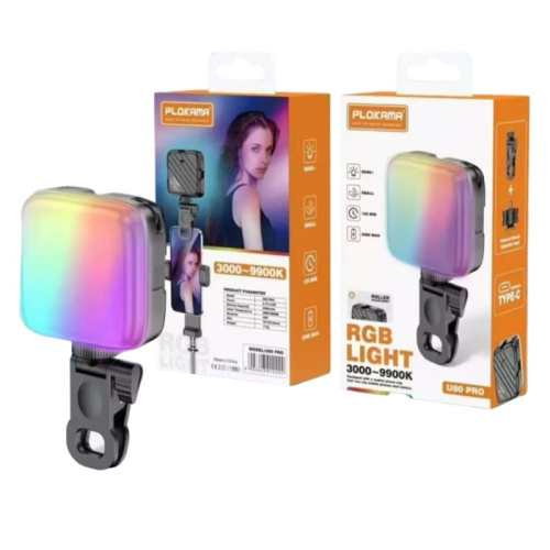 Светодиодная панель plokama u80 pro rgb 3000-99000k (2000mah)