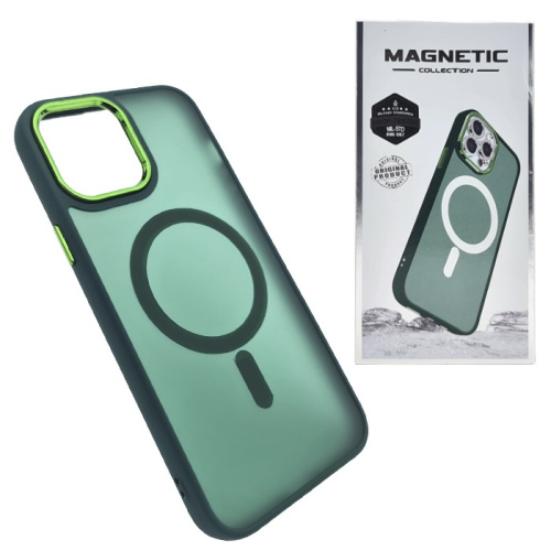 Чехол крышка magnetic collection mil-std для iphone 13 pro зеленый