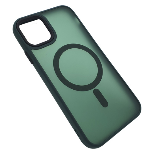 Чехол крышка magnetic collection mil-std для iphone 13/14 зеленый
