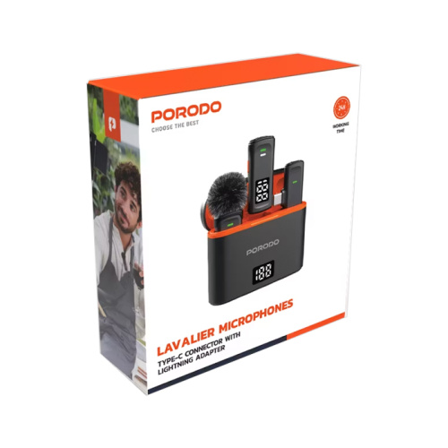 Микрофон петличный porodo pd-wcdmic-bk (600mah) черный