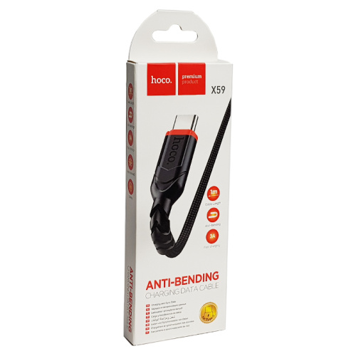 Кабель usb hoco x59 type-c 2,4a черный