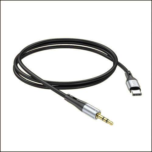 Шнур aux hoco upa22 3,5/type-c (1m) черно-серый