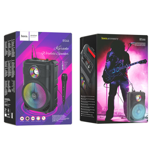 Акустическая колонка hoco bs46 karaoke wireless speaker черная 