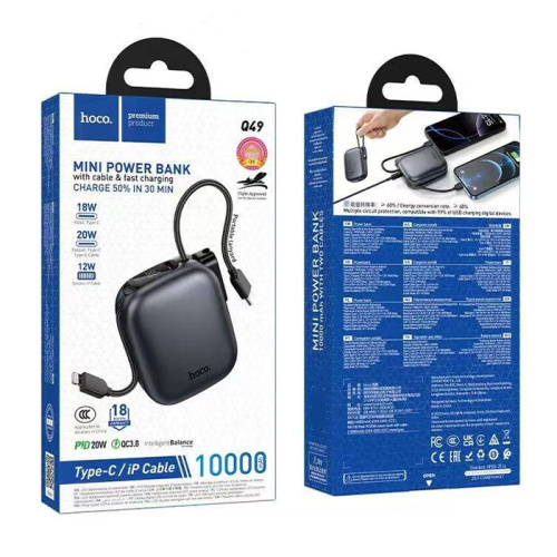 Пзу hoco q49 10000mah (pd20w) черный