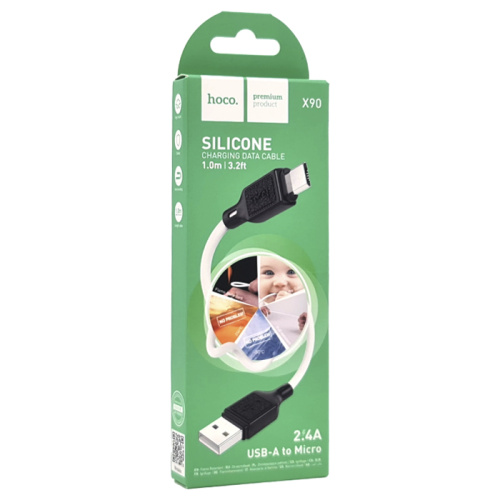 Кабель usb hoco x90 micro белый
