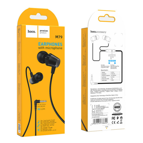 H/f (3.5mm) hoco m79 с микрофоном черные