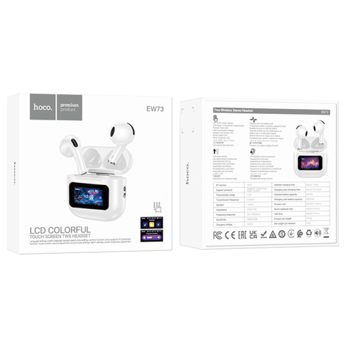 Hoco tws ew73 с экраном белые