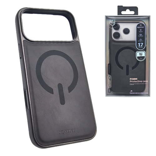 Чехол-крышка #22 njoyny leather magsafe для iphone 17 pro max серый