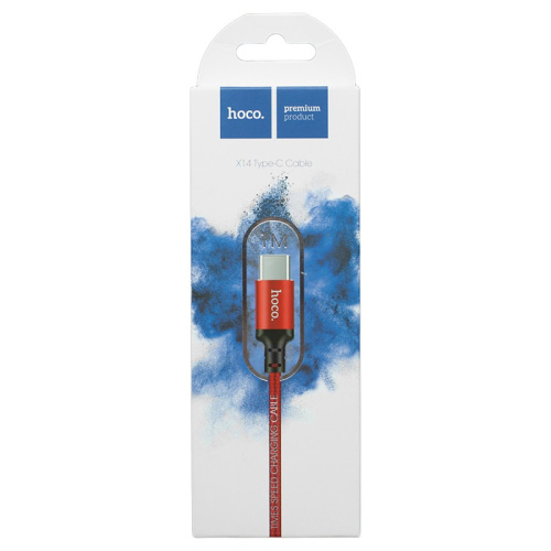 Кабель usb hoco x14 type-c 1m красный