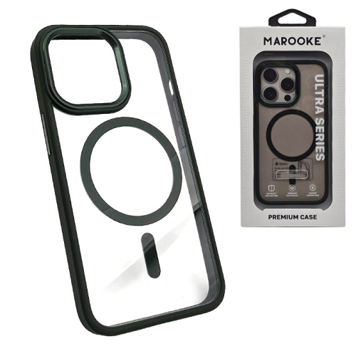Чехол-крышка marooke m05 прозрачный c цветными бортами для iphone 13 pro зеленый