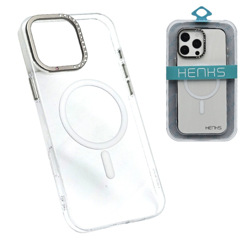 Чехол-крышка henks #56 diamond magsafe для iphone 16 pro прозрачный