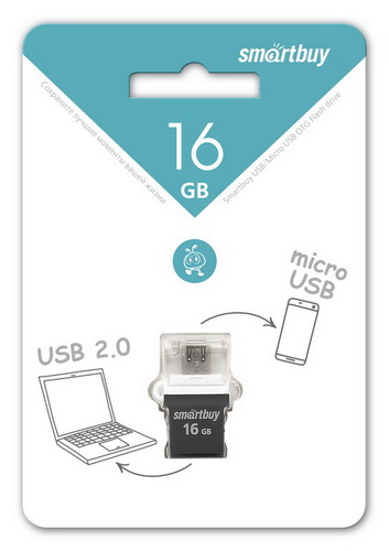 16gb usb smartbuy poko otg черная