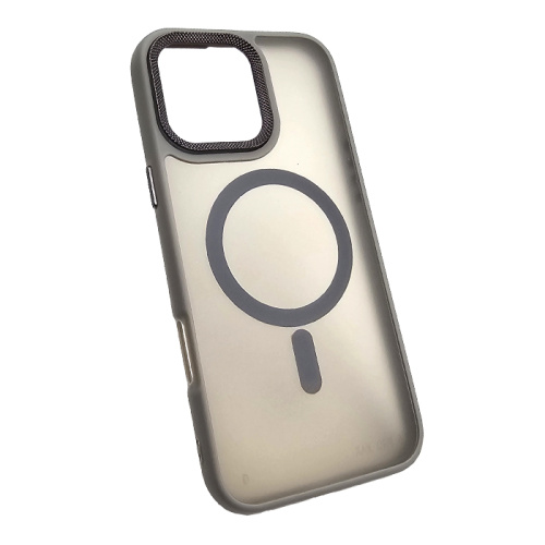 Чехол-крышка #83 magnetic collection mil-std для iphone 16 pro max серый