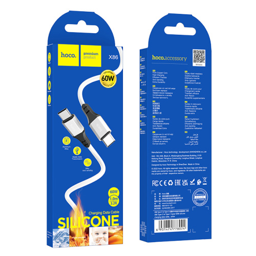 Кабель type-c hoco x86 type-c (60w) белый