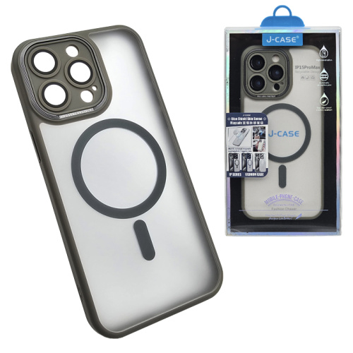 Чехол-крышка j-case magsafe iphone 15 pro серый