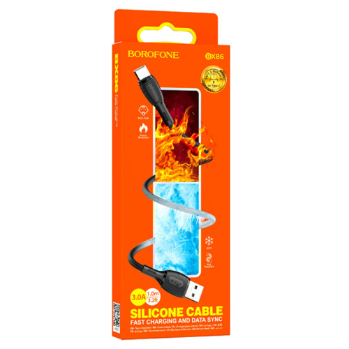 Кабель usb borofone bx86 type-c черный