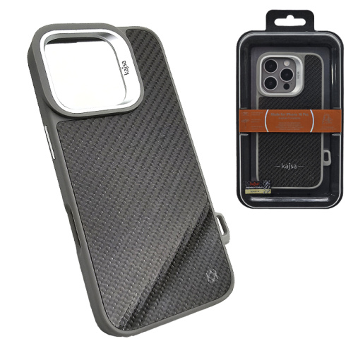 Чехол-крышка #84 kajsa carbon fiber для iphone 16 pro серый