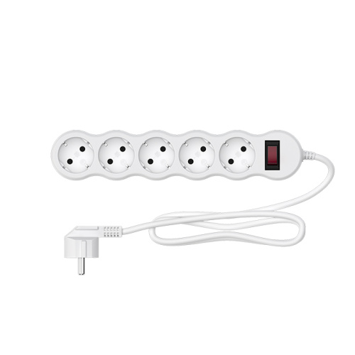 Сетевой фильтр maxvi sp-218 2300вт (5 розеток) 1,8м белый