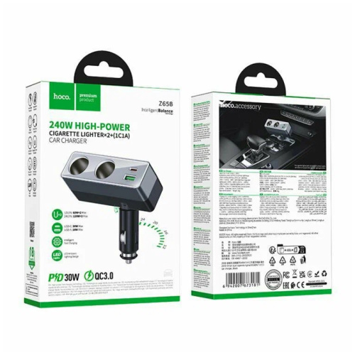 Азу hoco z65b type-c/usb (30w/60w) черный