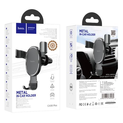 Автодержатель hoco ca56 plus metal in-car holder черный