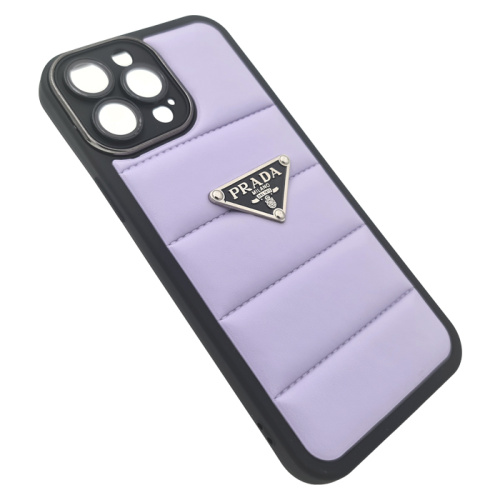 Чехол-силикон prada milano с защитой на камеру для iphone 13 pro max сиреневый