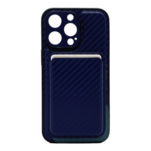 Чехол-крышка casetify карбон с закрытой камерой с визитницей для iphone 13 pro (6.1) синий