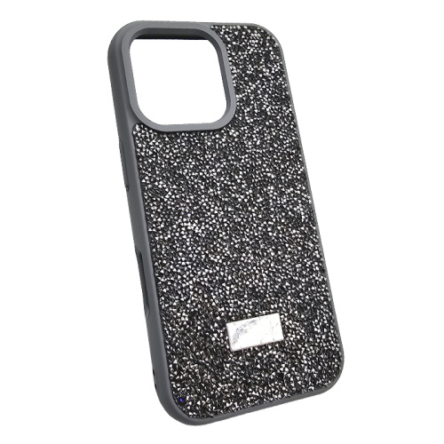 Чехол-крышка swarovski стразы для iphone 16 pro темно-серый