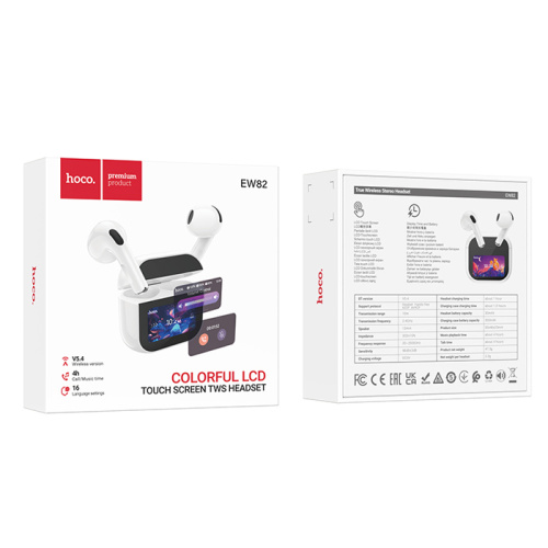 Hoco tws ew82 с экраном белые