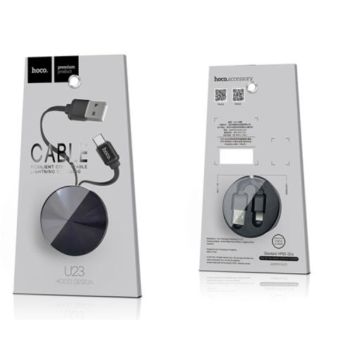 Кабель usb hoco u23 type-c 0.9m черный