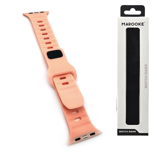 Ремешок marooke watchband силикон рельеф (42/44/45/49мм) розовый