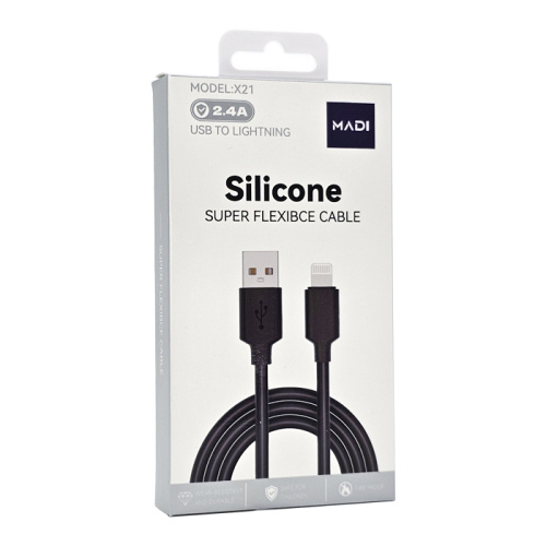 Кабель usb madi x21 lightning черный 