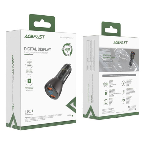 Азу acefast b7 (2usb/45w) черное